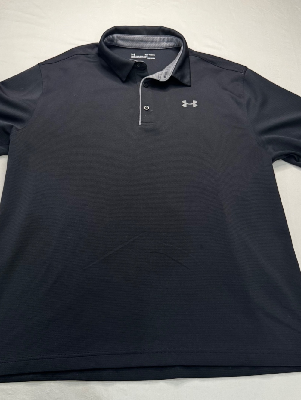Under Armour HeatGear Polo Men’s XL Black Gray Golf Performance Shirt
